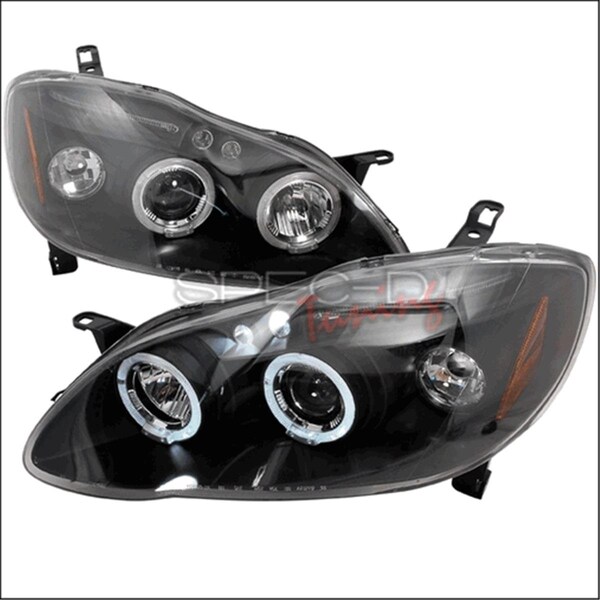 Overtime Halo LED Projector Headlights for 03 to 08 Toyota Corolla, Black - 10 x 25 x 26 in. OV126203 - main